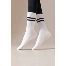 Susani Non-Slip Pilates & Yoga Toe Socks with Anti-Skid Pads - White Men's Pilates Socks Green 2ea