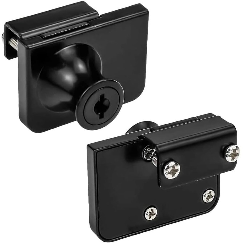 Black Glass Cabinet Lock Window Lock Display Cabinet with 2
