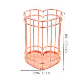 Ciieeo Makeup Brush Holder Metal Wire Pen Cup Heart Shape Desk Organizer for Stationery