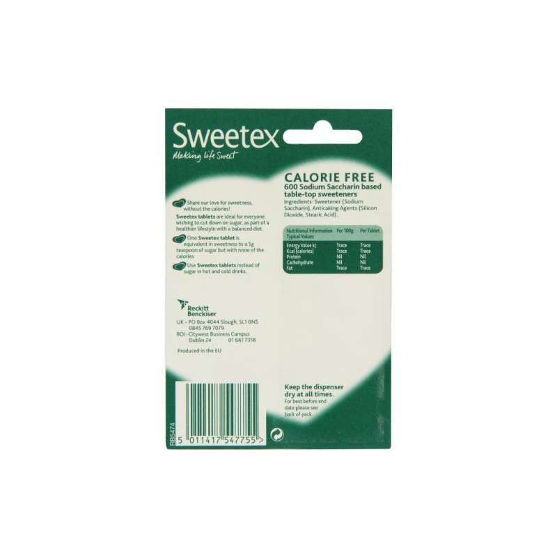 Sweetex Tablets Dispenser 600 Tablets (Pack of Four)