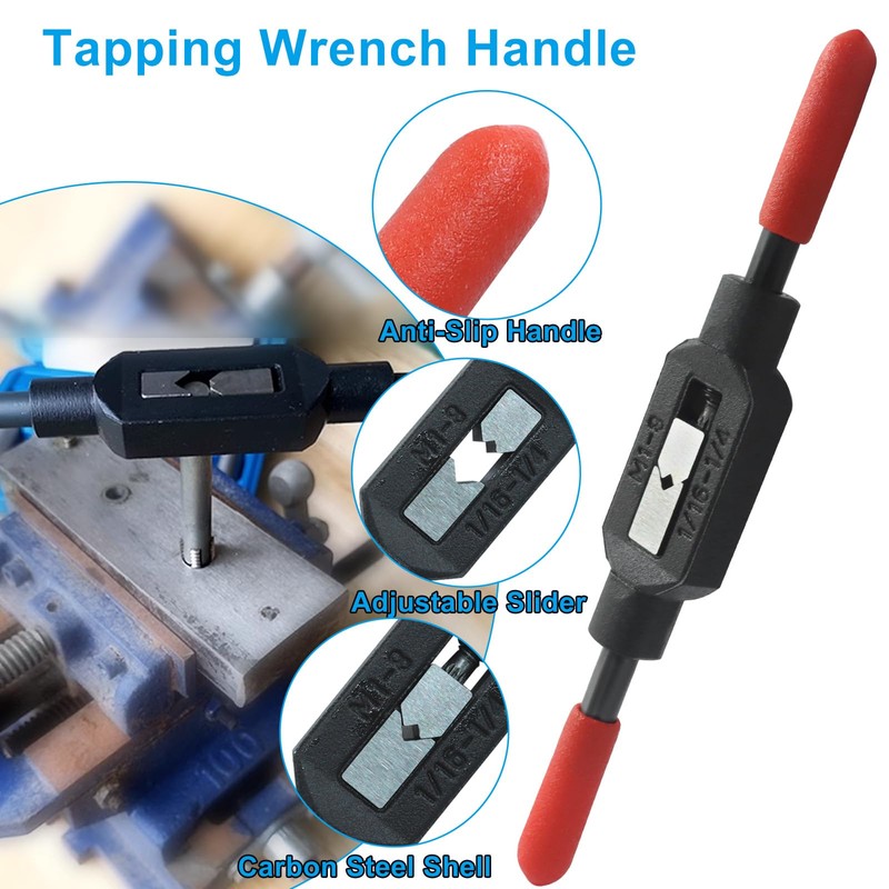 Aracombie Adjustable Tap Wrench Handle for 1/16"-1/4" (UNC/UNF) / Metric