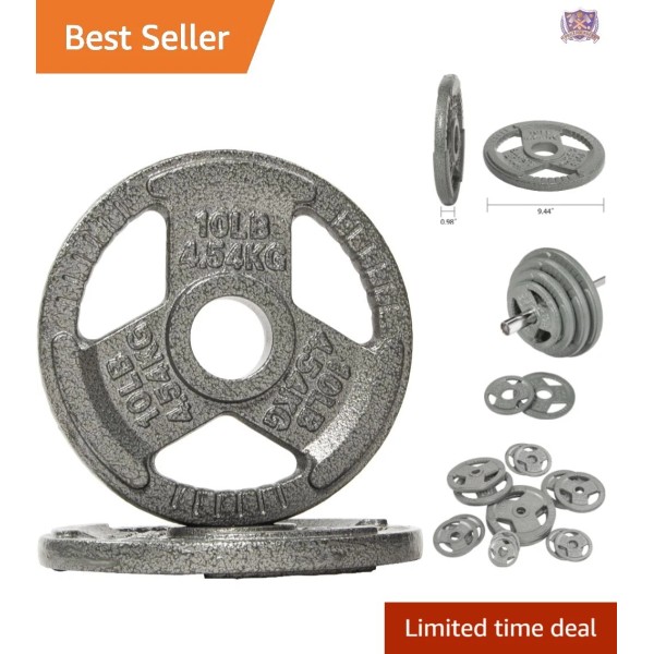 Unbranded Versatile Cast Iron Weight Plates with Grip-Friendly Design -