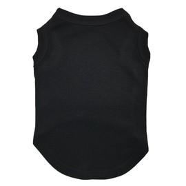 Petitebelle Puppy Dog Clothes Clothing Plain Sleeveless Cotton Tee T-Shirt, x-small, Black