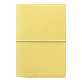 Filofax Domino Soft Organizer, Personal Size, Lemon - Smooth, Leather-Look, Grain Effect, Tactile, Six Rings, Week-to-View Calendar Diary, Multilingual, 2025 (C022608-25)