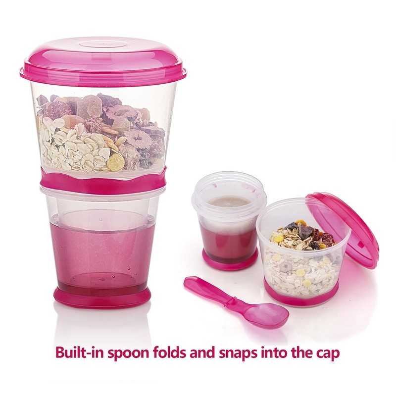INOGIH Cereal On the Go Cups Breakfast-Portable Drink-Cup Cereal To-Go