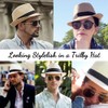 Straw Fedora Hats for Women - Men Sun Hat Trilby