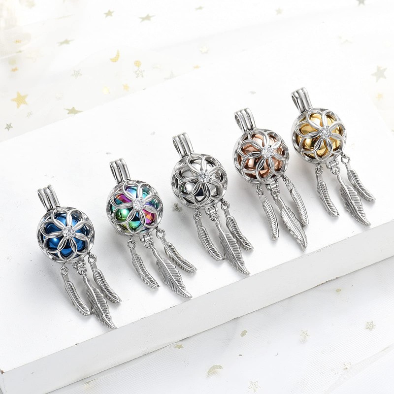 Minicremation Dream Catcher Urn Keychain for Ashes, Stainless Steel Urn