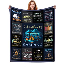 Camping Blanket Gifts for Men Woman Couples,Soft Cozy Camping Blankets and Throws RV Travel Hiking Bed Sofa,Cool Camper Gifts for Camping Lovers Campsite Outdoors 50"X40"