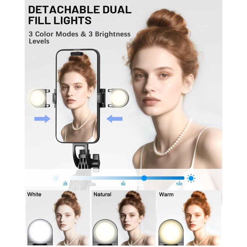 Yeaki Vlogging Kit for iPhone/Android, 71" Selfie Stick Tripod for