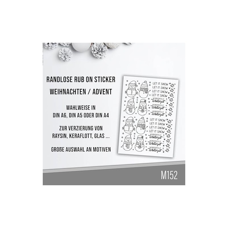Rubon Sticker - viele weihnachtliche Motive zu Auswahl (M152)