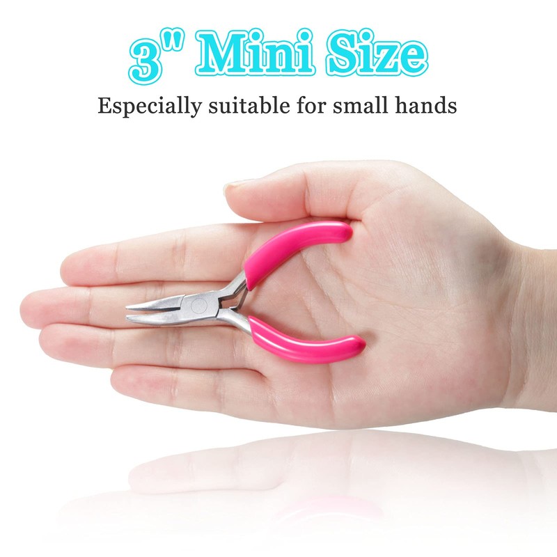 SPEEDWOX Mini Long Nose Pliers Curved 3 Inch Chain Plier