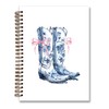 Dejfel Chinoiserie Blue Notebook Journal,Blue Floral Cowgirl Boots Preppy Aesthetic