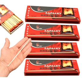 jameitop® 5 XL Matchboxes Mr Fire 17 cm Extra Long Fireplace / Fire Motif: 5 x 40 Packs of Fireplace Lighters Matches