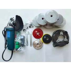 Roxx wet polisher grinder + dust shroud 32 travertine sandstone concrete grinding pad