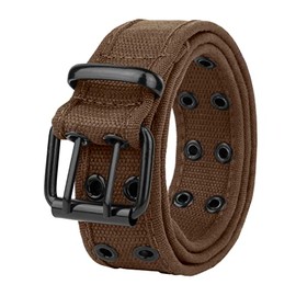 Gelante Canvas Belt Color 2043-Coffee-M Medium