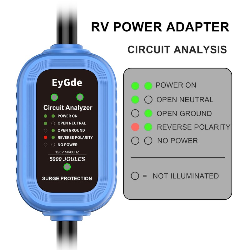EyGde 30 Amp to 50 Amp RV Adapter with Surge