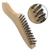 Small Narrow Wooden Wire Scratch Grout Brush Tool Stainless Steel