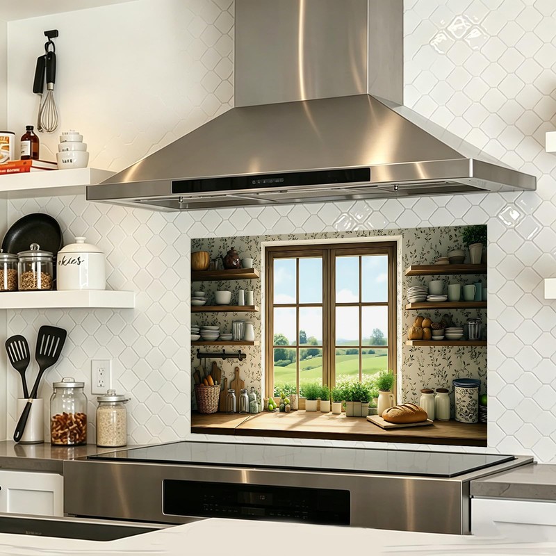Oversized Kitchen Wall Sticker 35.4x23.6in, Peel & Stick Decor, Waterproof