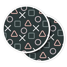Vinyl Round Stickers (Set of 2) 10cm - Gamer Buttons Gaming Console Computer for Laptops, Tablets, Luggage, Scrap Booking, Fridges #170581