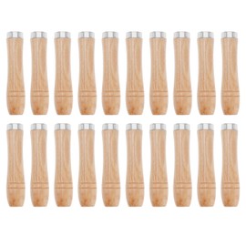 The Lord of the Tools Pack of 20 Wooden File Handles with Metal Safety Rings Wooden File Handle Accessories for Woodworking Carpentry Garage Maintenance 6 mm