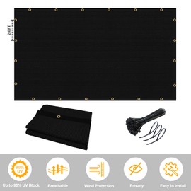 Artpuch 6'x54' Privacy Screen Fence Black Commercial Premeable Shade Cover with Grommets Heavy Duty Residential Fencing, for Chain Link Fence, Patio, Backyard, Farm AF10 (Customized Available)