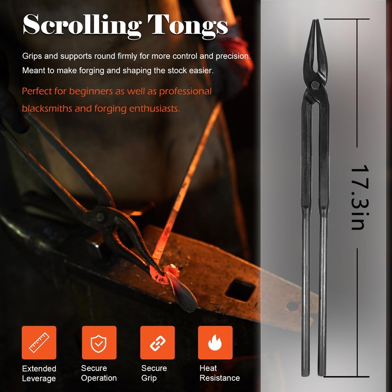 Beginner blacksmith tongs Blacksmith Forge Tong Tools Set Includes 1/4