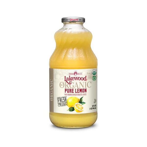 Lakewood Organic Pure Juice Fresh Pressed Lemon Juice 32 Ounce BULK LOT of 8