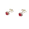 Ruby Sterling Silver 4mm Stud Earrings RST1408151, Sterling Silver