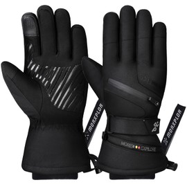 MORXPLOR Guantes de invierno para esquí de nieve para hombres y mujeres, guantes de snowboard con visualización táctil resistente al viento, guantes de invierno cálidos con aislamiento Thinsulate 3M