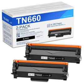 TN660 TN630 Toner Cartridge Replacement for Brother TN660 High Yield Toner Cartridge Black use for DCP-L2540DW HL-L2340DW HL-L2360DW HL-L2380DW MFC-L2705DW Printer 2-Pack
