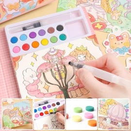 gesboole Paint with Water Coloring Books for Kids Ages 4-8 8-12 – Cute Coloring Book for Teens,Arts and Crafts for Kids Ages 3 4 5 6 7 8+, Birthday Gift Toys for Girls Boys,Travel Toys -Princess