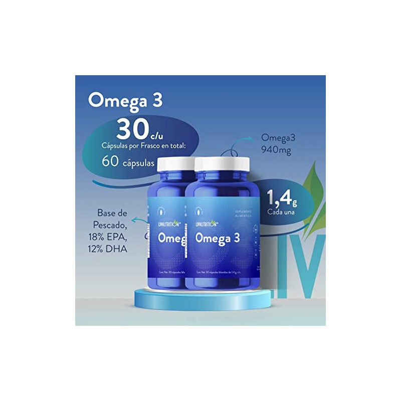 Omega 3 con 60 cpsulas de 1.4 g 18 EPA