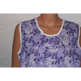 EASY ESSENTIALS NEW – EASY ESSENTIALS SNAP FRONT SMOCK COBBLER APRON LILAC FLORAL SIZE M L 1X 2X - Regular, L