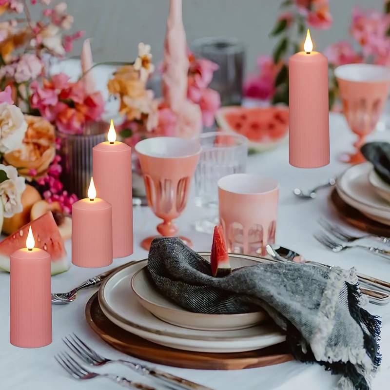 AVEKI Flickering Flameless Candles, Rechargeable Fake Candles with Remote Control