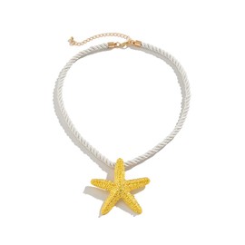Starfish Necklace for Women Gold Shell Conch Starfish Necklaces Summer Beach Jewelry Outfits Accessories (Golden, One size)