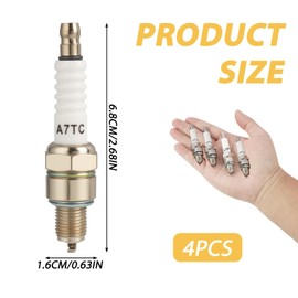 4 PCS Bujía A7TC, Bujías de Encendido Antiparasitarias para Scooters, Ciclomotores y Motocicletas para un Rendimiento del Motor Optimizado y un Encendido Eficaz