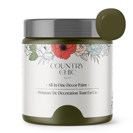 Country Chic Paint - Chalk Style All-in-One Paint for Furniture, Home Decor, Cabinets, Crafts, Eco-Friendly, Matte Paint - Neverland [Olive Green] Pint 16oz