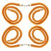 NovelBee 4pcs Orange Velvet Stanchion Ropes with Gold Hooks,5 Feet