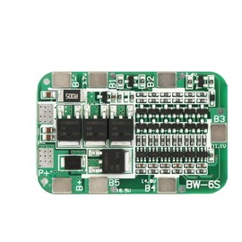 Oumefar 6S Lithium Battery Board, 6S 15A 25V PCB Battery Board with Balance Charging, Connector
