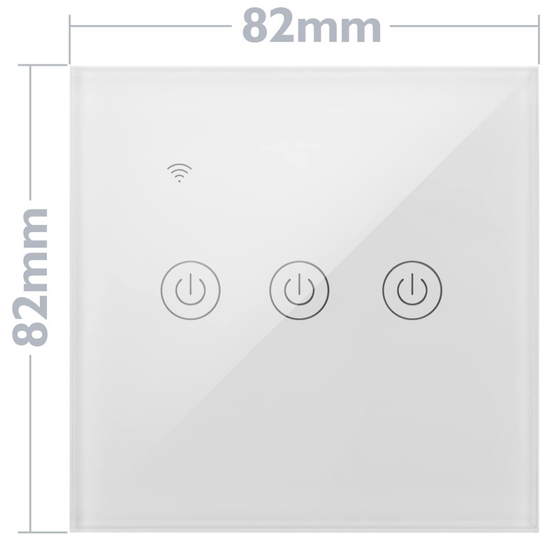 BeMatik Smart Switch Triple Touch White Compatible with Google Home,