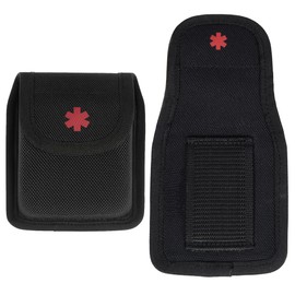 Army Universe Nasal Spray Pouch – Star of Life Hard Molded Case with Snap Closure – Black EMT Medical Storage Case