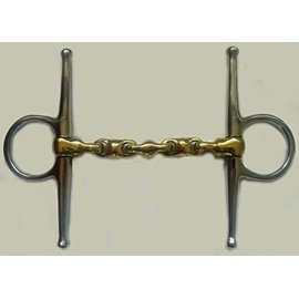 S-Products EQUESTRIAN WATERFORD FULL CHEEK HORSE BITS COPPER MIX LOZENGE SNAFFLE (4.75)