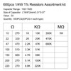 QCCAN 30 Values 1% Resistor Kit Assortment, 1/4W 10 Ohm-1M