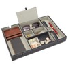 Juvale Leather Valet Catchall Tray for Men with 6 Compartments
