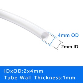 Quickun PTFE Teflon Tubing Tube, 2mm ID x 4mm OD Teflon Tube for 1.75 Filament Bowden 3D Printer, 3.3Ft Length