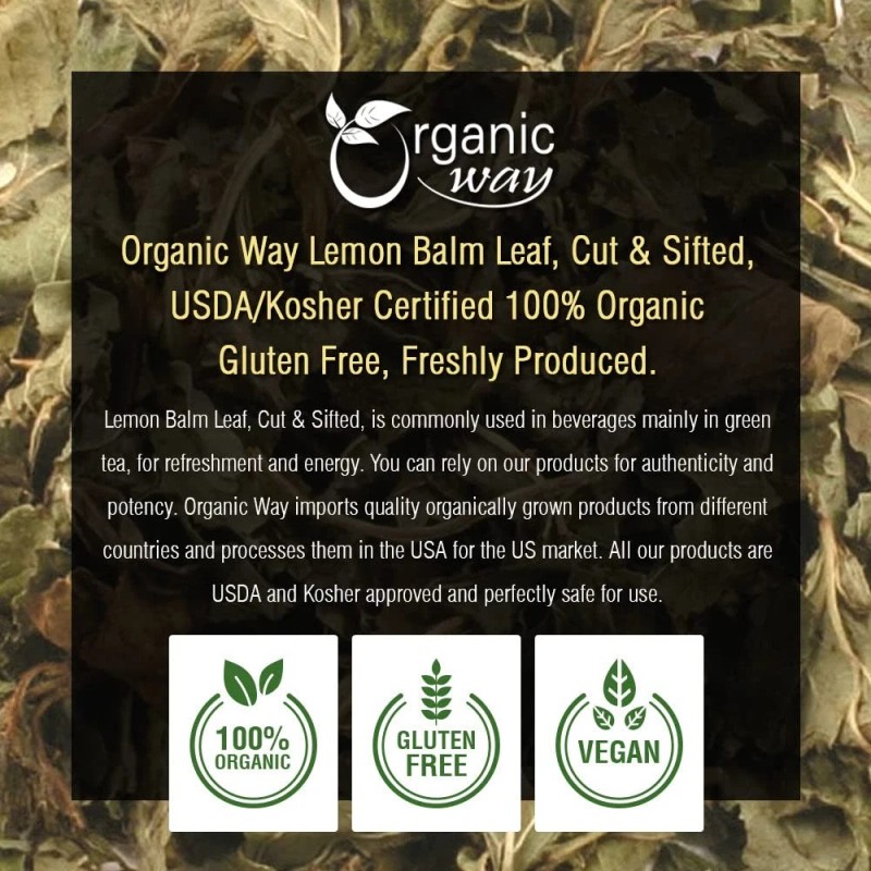 Organic Way Lemon Balm Leaf Cut & Sifted - Herbal