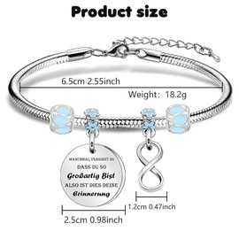 LUYANFX Bracelet Girls Charm Bracelet Girls Adjustable Bracelet Children Girls Bracelets Children Party Bag Jewellery Gifts for Girls Women, Stainless Steel, No Gemstone