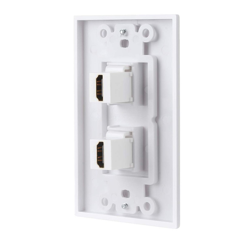 TENINYU Dual HDMI Wall Plate, HDMI Socket Plug Insert Jack