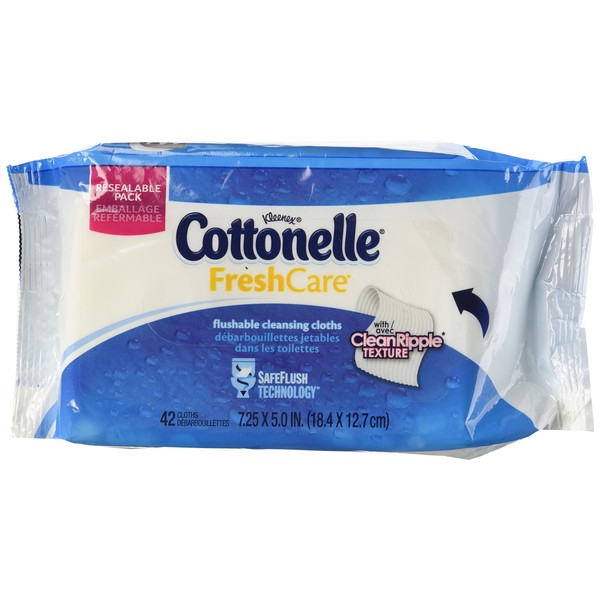 Cottonelle Fresh Care Flushable Moist Wipes Refills 42-Count (Package of 3)
