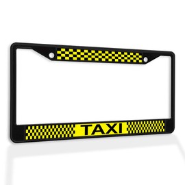 Fastasticdeals Metal Insert License Plate Frame Taxi Service Weatherproof Car Accessories Black 2 Holes Solid Insert